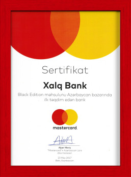 MasterCard Black Edition məhsulunu Azərbaycan bazarında ilk təqdim edən bank
